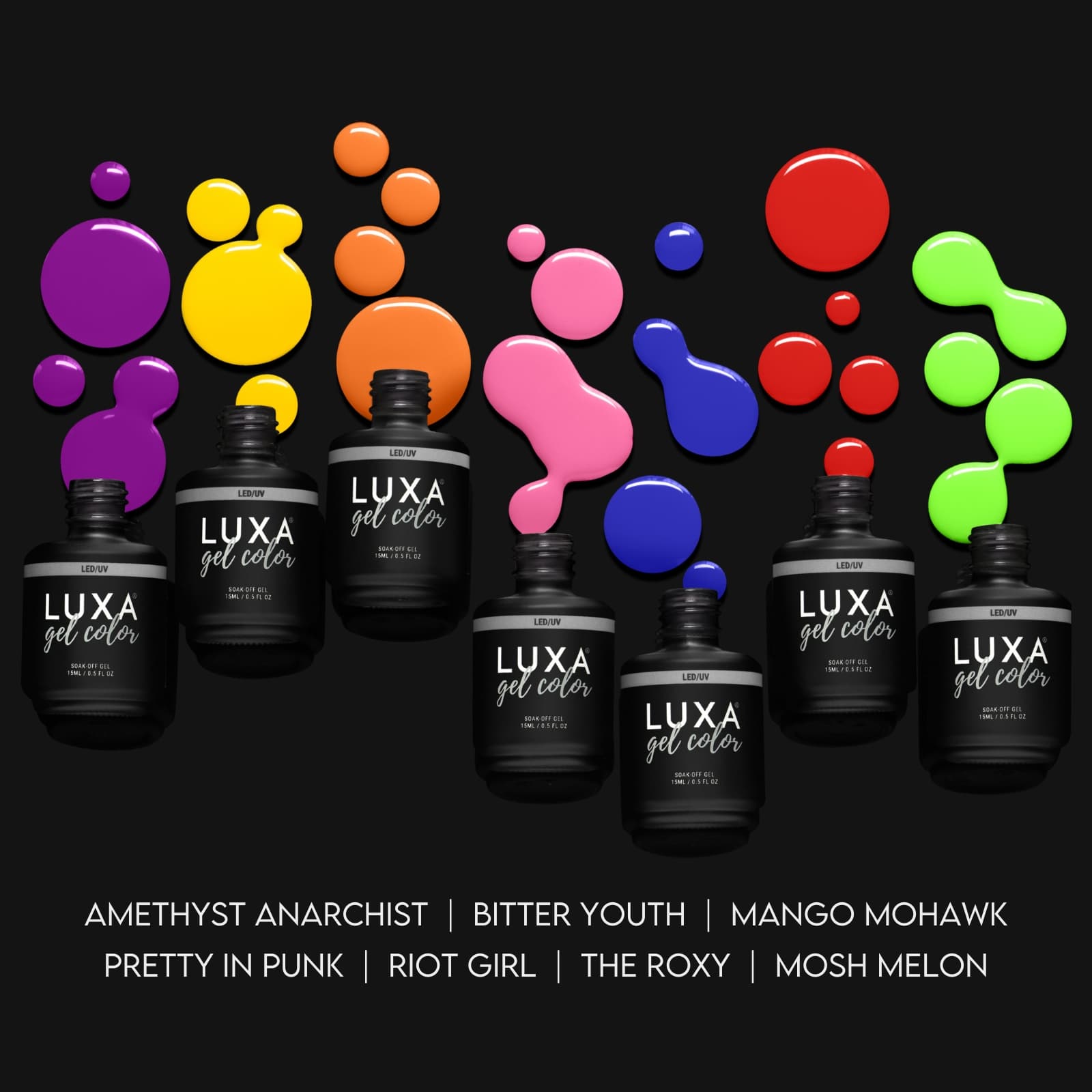 Luxapolish Punk Candy Collection - 7pcs with free painted swatch sticks