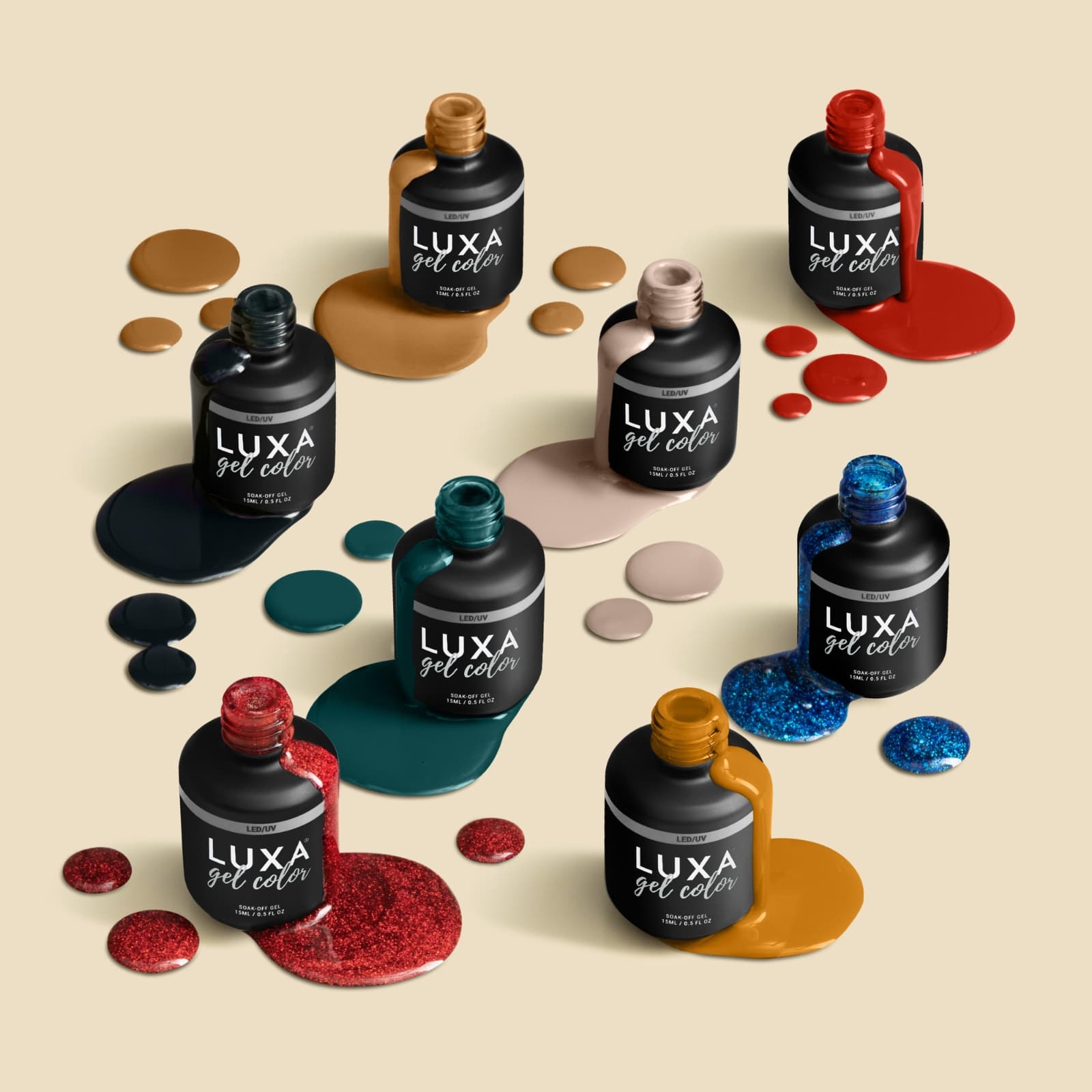 Luxapolish Rockin' Roccan Collection - 8pcs with free painted swatch sticks