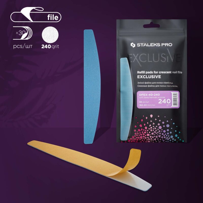 Staleks Pro Disposable Adhesive Files 30 Pack - 240 Grit Crescent