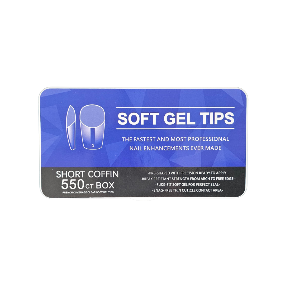Soft Gel Tips - Short Coffin
