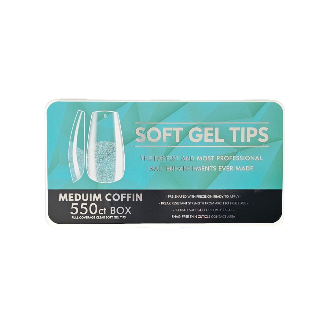 Soft Gel Tips - Medium Coffin