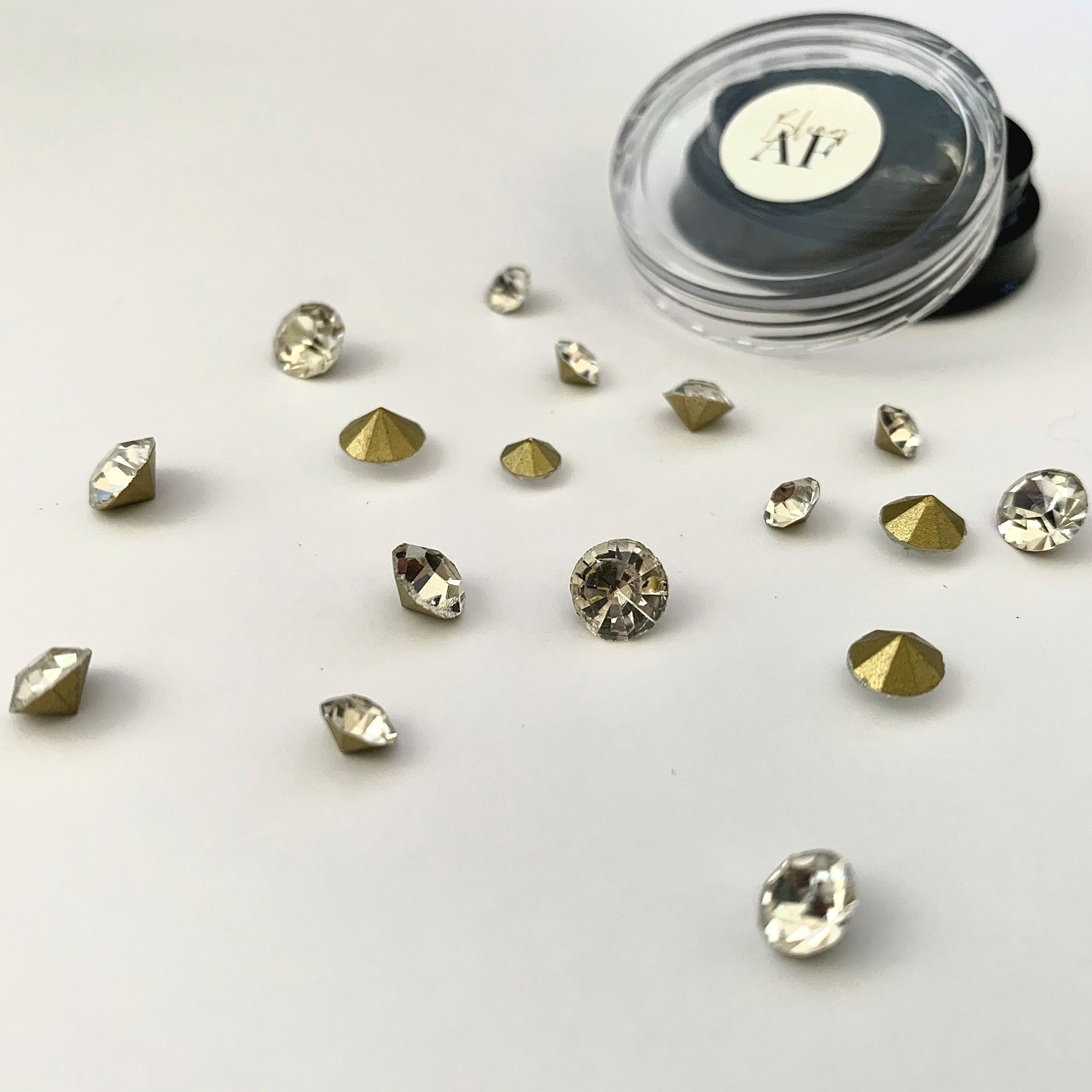 Chaton Point Back Crystals -Crystal Clear