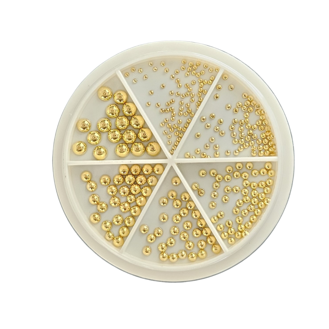 Metal Flatback Caviar Beads